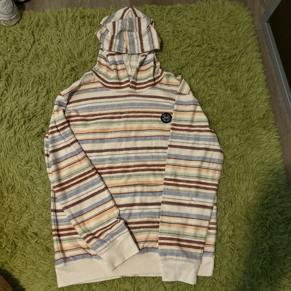 Striped Hooded Shirt Jacket